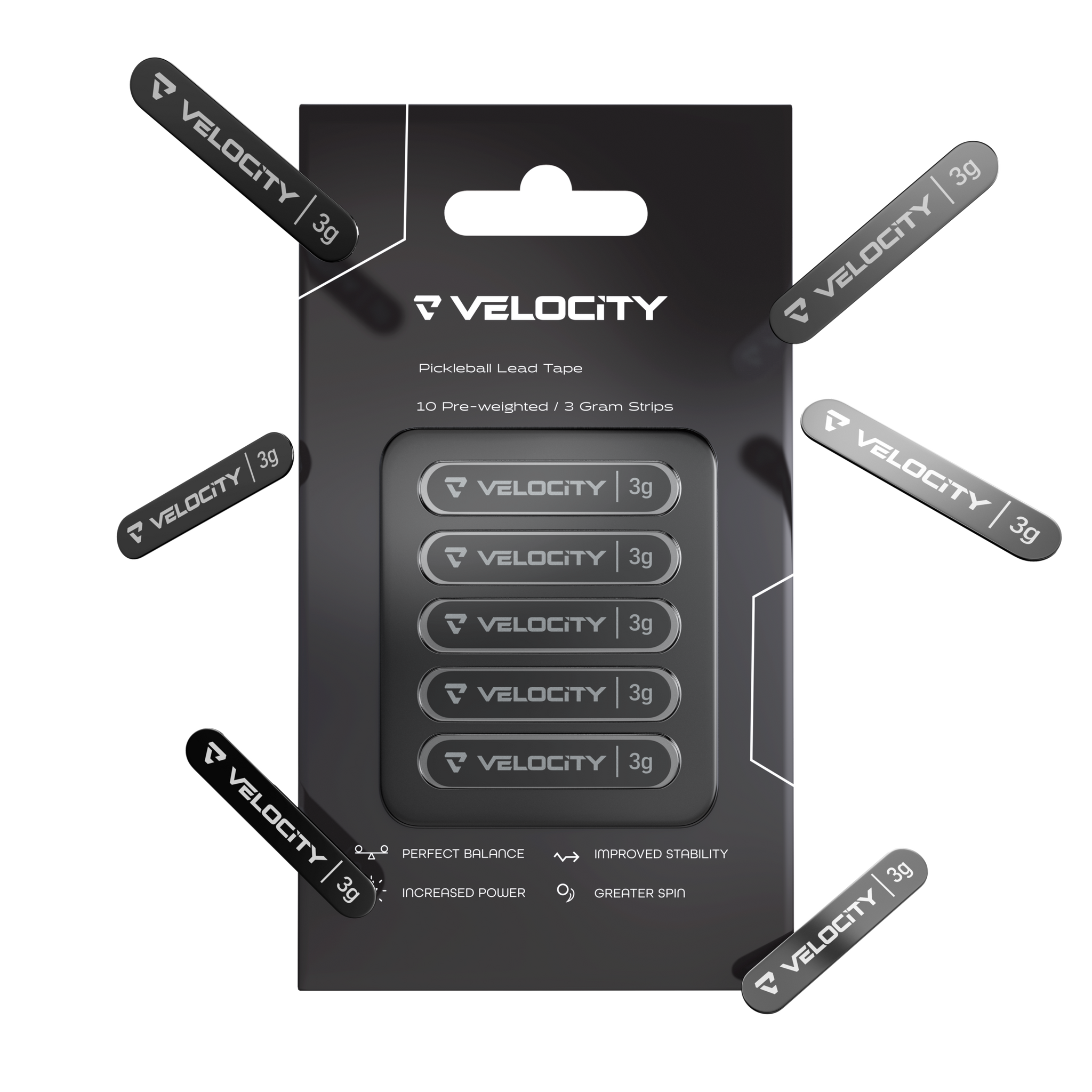 Lead Tape for Pickleball Paddle 3 Gram Weighted Tapes (10 pcs)