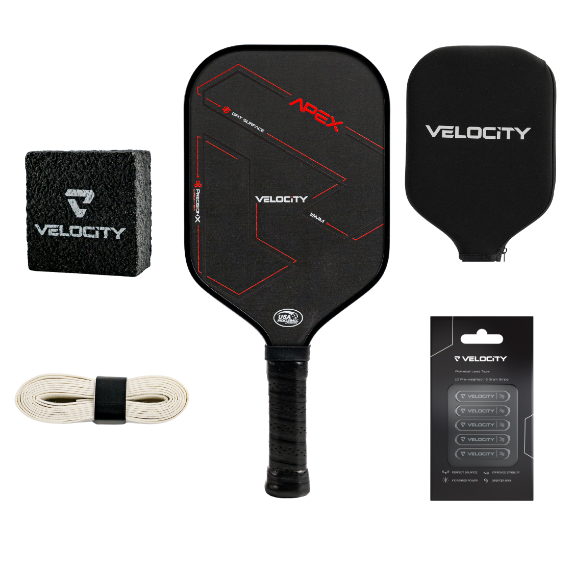 Apex Carbon Fiber Pickleball Paddle + Performance Kit (with Cover)